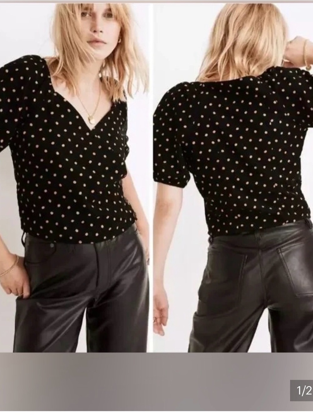 Madewell polka dot corduroy top